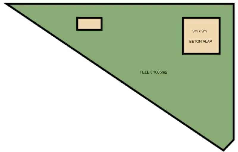Kaba 1085m2-es Telek Elado Beton Alappal