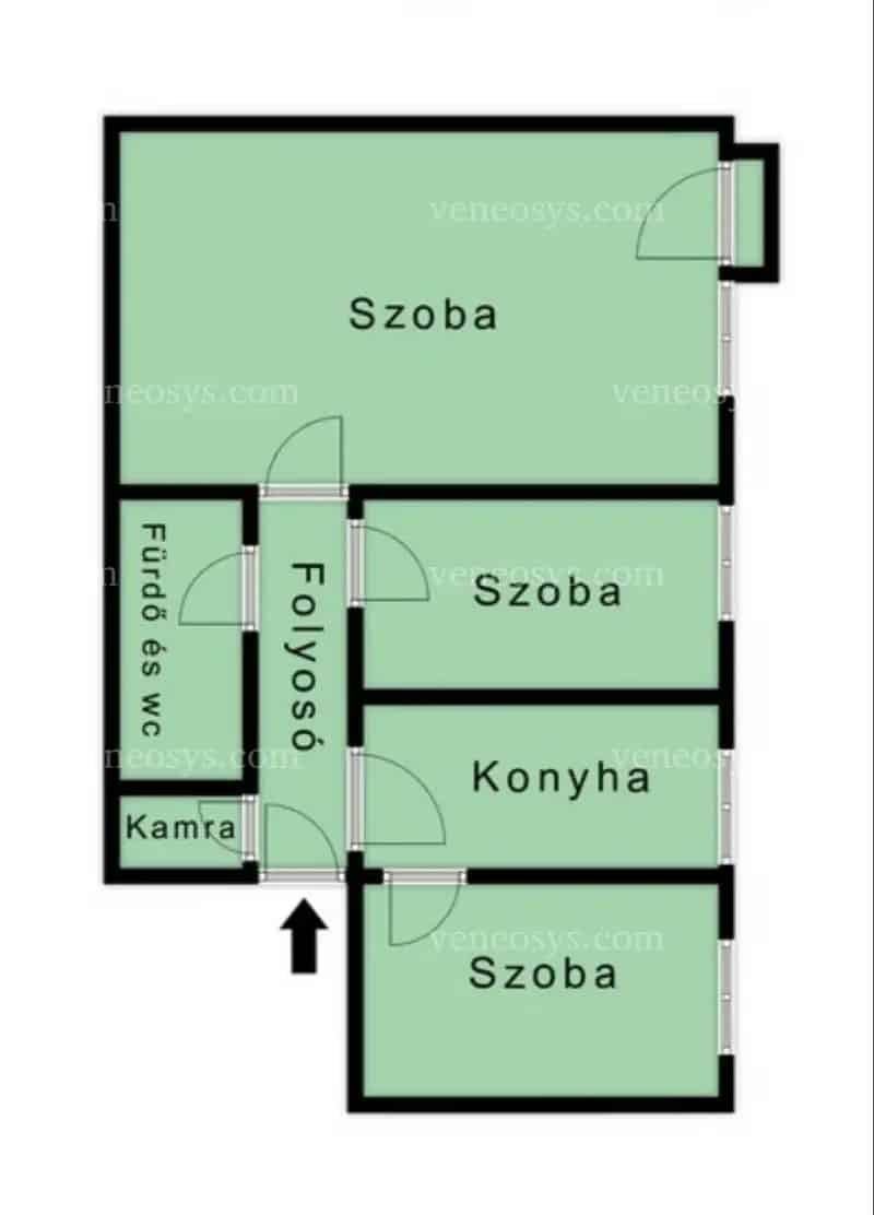 50m2-es 1 2 félszobás lakás eladó Kazincbarcikán