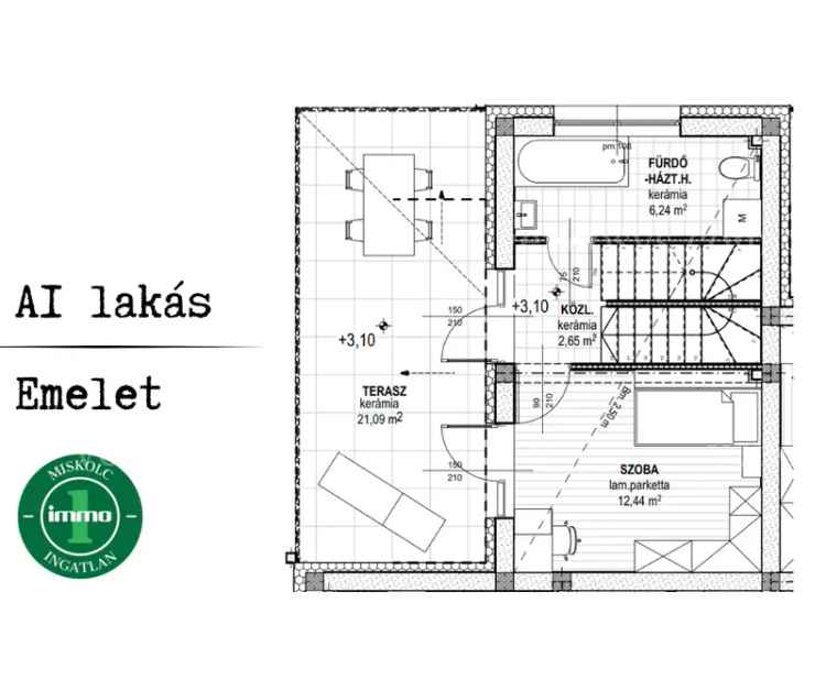 Eladó új építésű lakás Miskolc zöldövezetében terasszal és kertkapcsolattal