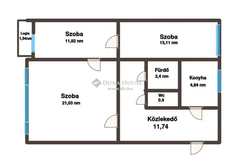 68 nm-es 3 szobás lakás Újhegyen - felújított