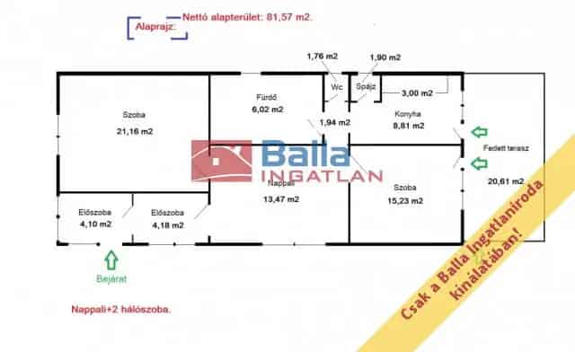 Hatvan családi ház eladó 82nm 3 szoba