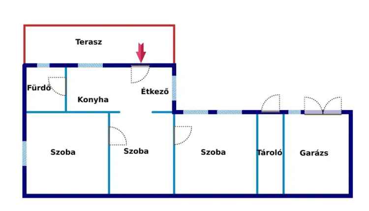Baja 90m2-es 3 szobás családi ház 931m2-es telken