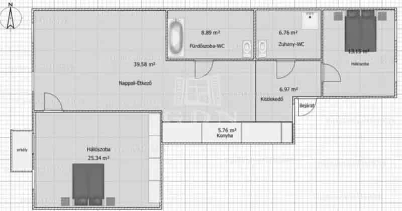 Belvárosi Luxuslakás 111nm 2H+2F Erkély Teljes Felújítással