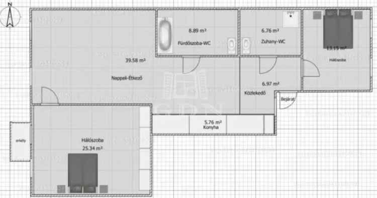 Belvárosi Luxuslakás 111nm 2H+2F Erkély Teljes Felújítással