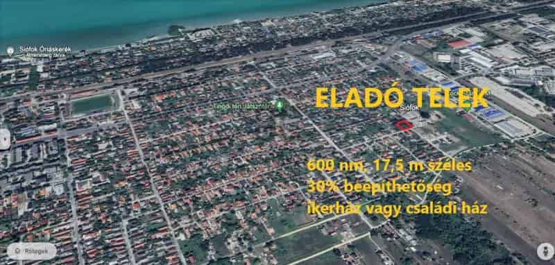 Siófoki eladó telek építkezéshez 601 nm Lke-2-o