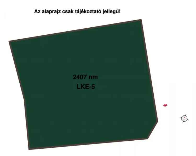 Kartali telek eladó 2407 m2 összközműves LKE-5