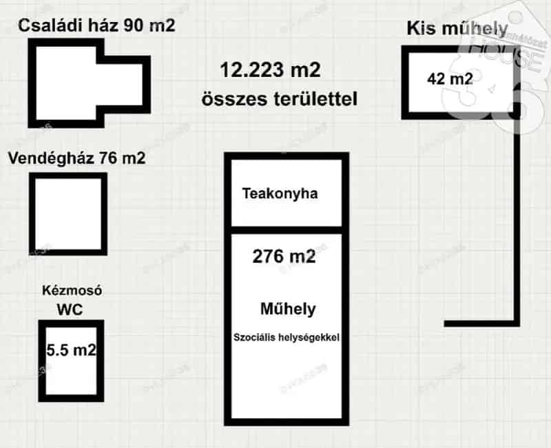 Csemőn eladó 5 épületből álló ingatlan