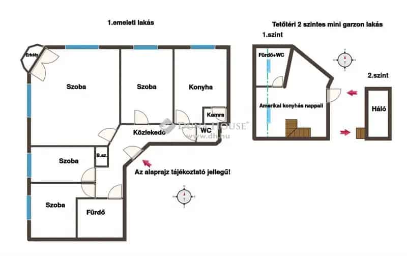 Zalaegerszeg Belváros 87m2-es 4 Szobás Lakás Tetőtéri Garzonnal