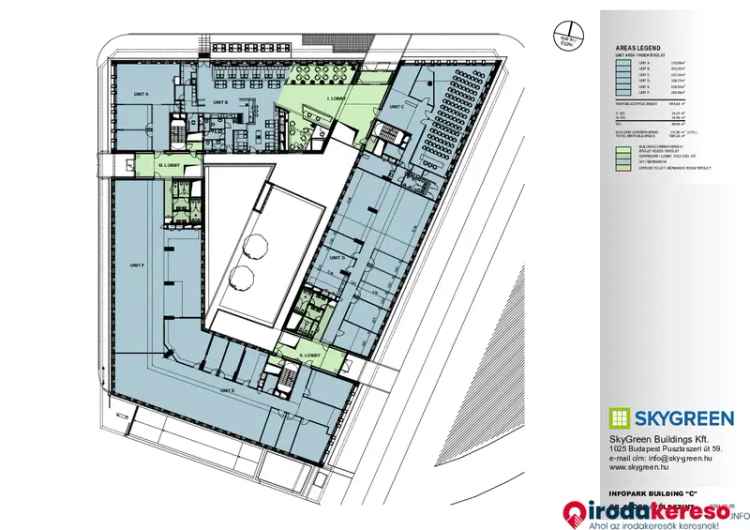 Bérlés Infopark C épület irodaház kiemelkedő szolgáltatásokkal