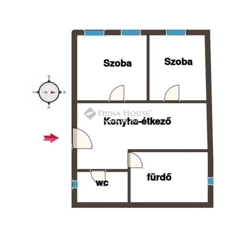 58m2-es 2 szobás családi ház Vajszlón 1300m2-es telekkel