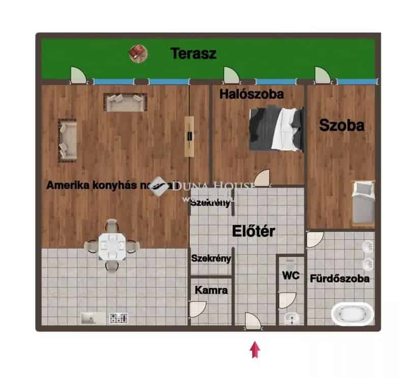 90m2-es Felujitott Lakas Terasszal a Tisza Palotaban