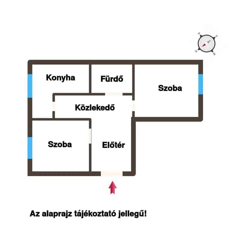 Veszprém 48 nm-es 2 szobás lakás eladó