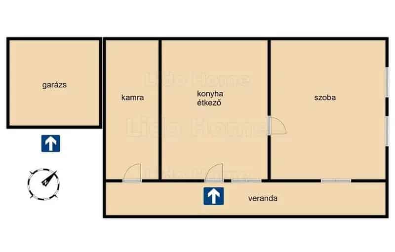 Győrújbarát 70m2-es családi ház 1068m2-es telken eladó