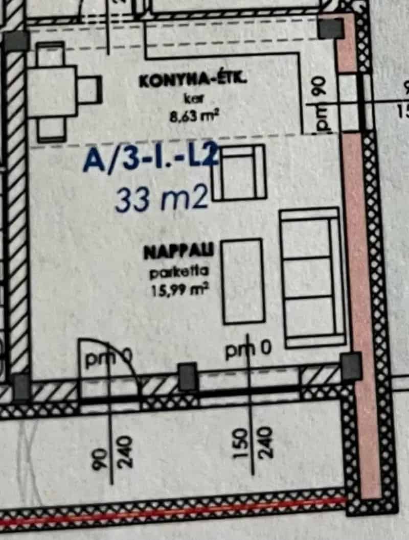 Komárom Új Építésű Lakás 36 nm Nappali Konyha Fürdő