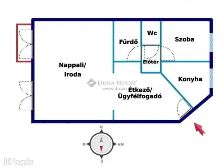 65 nm-es iroda Kecskemét belvárosában eladó - lakásként is alkalmas