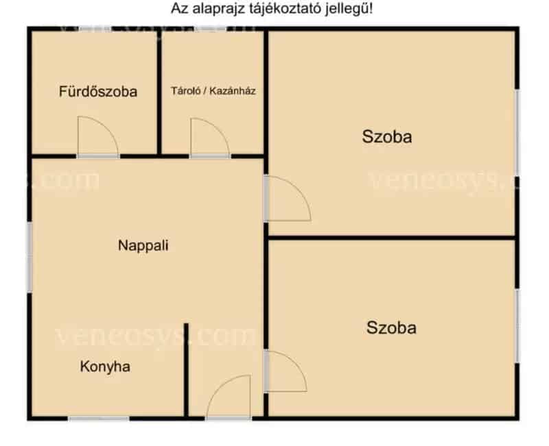 Taktaharkány 70 nm-es 3 szobás családi ház 944 nm-es telken