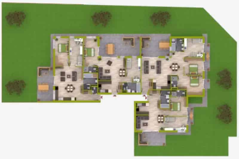 71 m2-es kertkapcsolatos lakás kertvárosi környezetben