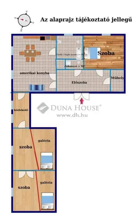Budapest VIII kerulet 100m2 4 szoba Amerikai konyha