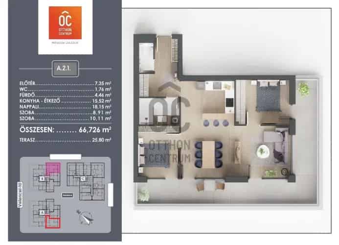 Agárd újépítésű lakás eladó - 79m2, terasz, közös medence