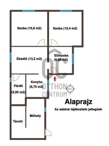 Nagyatád eladó családi ház - 2 szoba, amerikai konyha, nagy udvar