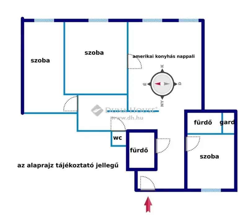 87 nm-es 4 szobás 2 fürdőszobás felújított lakás Blaha Lujza tér közelében
