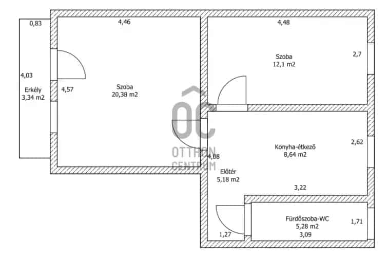 Hódmezővásárhely Belvárosi Lakás Eladó 55nm 2 Szoba Erkély