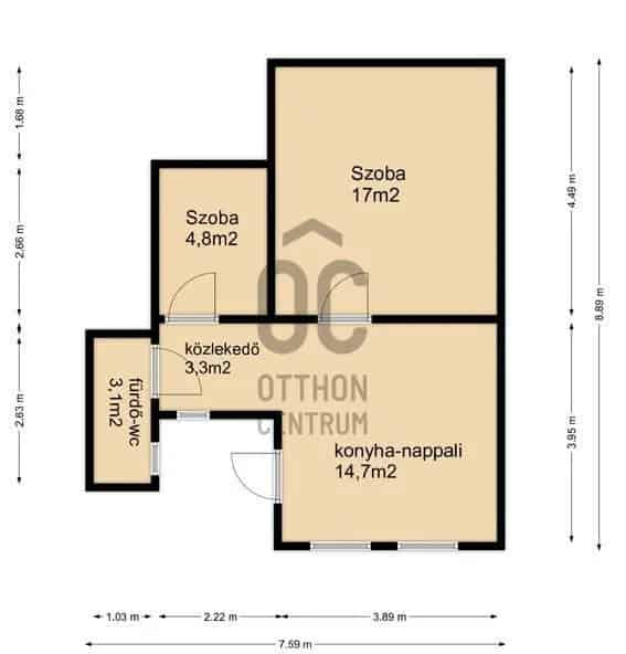 Bókaytelep 2 szobás házrész eladó 43m2 155m2 telekkel