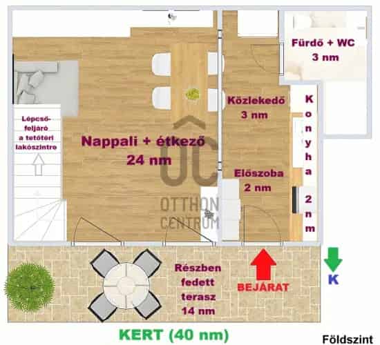 Budapest IV kerületi eladó lakás felújított 60 nm teraszos kerttel