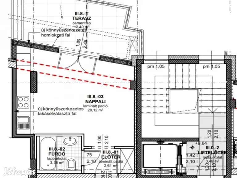 Szombathely Belváros Penthouse 26m2 12m2 Terasz Új Építés