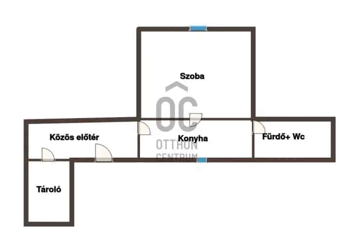 Pécsi eladó lakás 28 nm közös kerttel