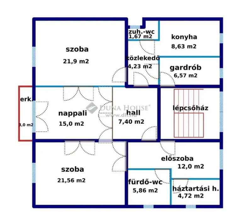 110 nm-es 3 szobás erkélyes kertkapcsolatos lakás eladó Budapesten
