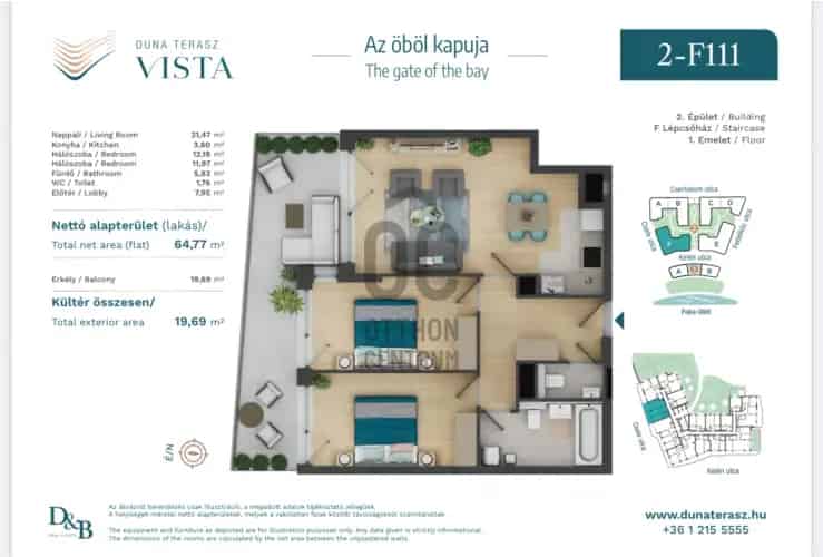 Budapest XIII kerületi új építésű 3 szobás lakás eladó Duna panorámával 2026