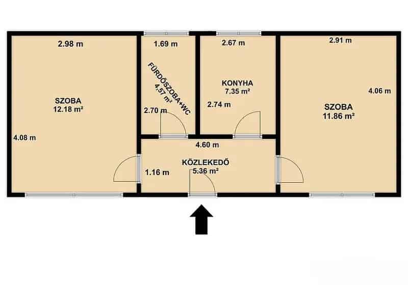 42 m2-es 2 szobás házrész Rákoskeresztúron