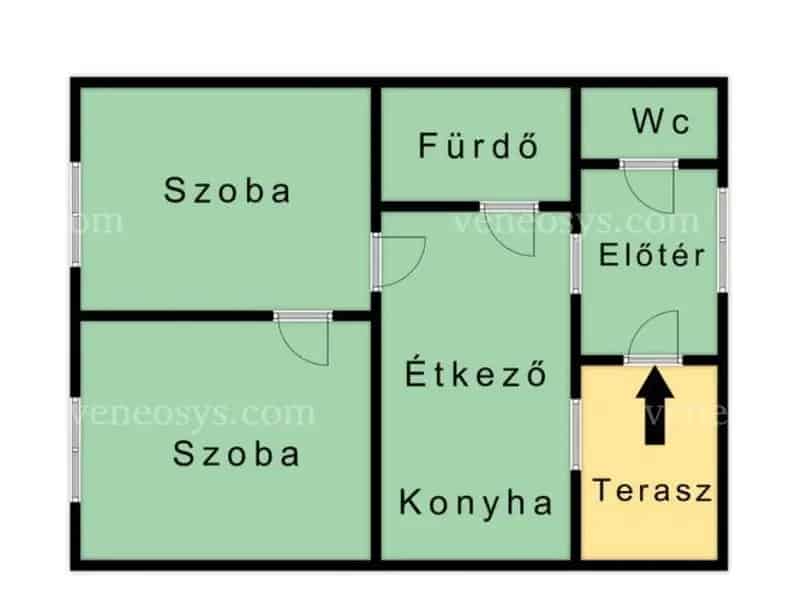 Felújított 2 szobás ház Sajókazán 1026 m2 telken