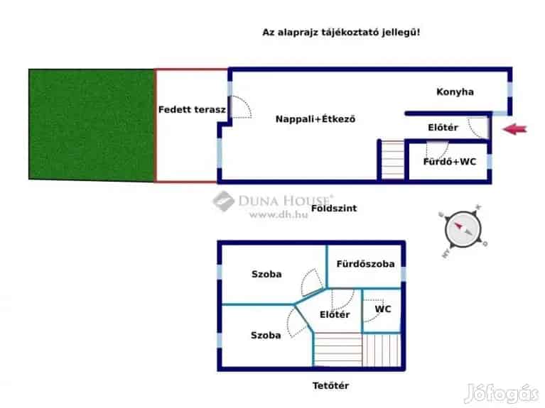 Ajkai 88 nm-es kétszintes sorházi lakás eladó