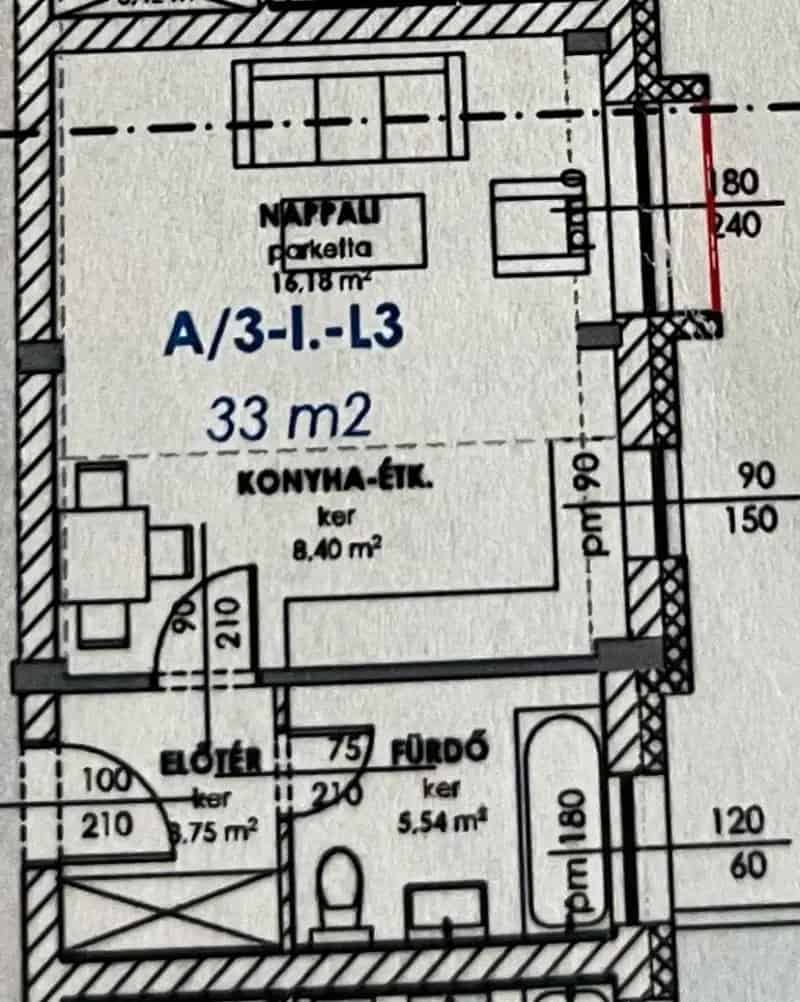 Komárom Újépítésű Lakás 36 nm Franciaerkély Elektromos Fűtés