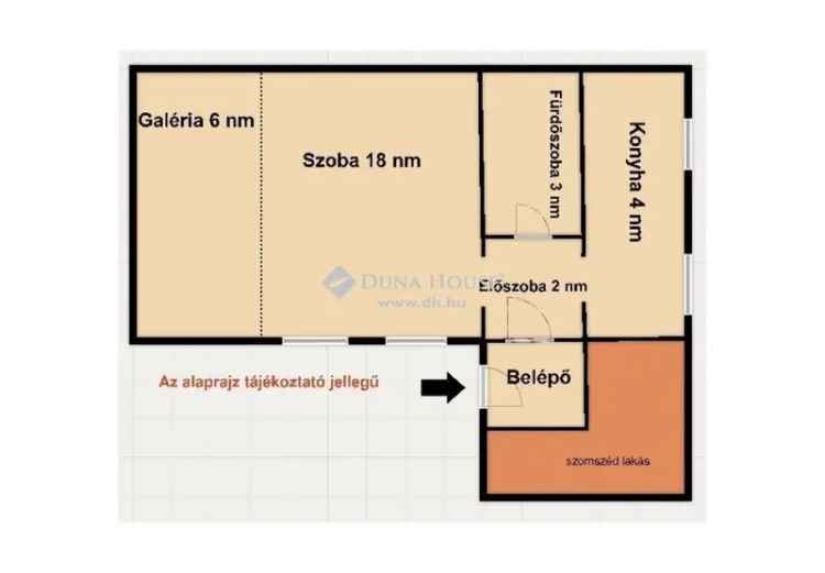 Belvárosi Galériás Lakás Eladó 27nm