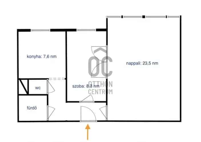 Újlipótváros 50 nm-es 2 szobás erkélyes panel lakás eladó
