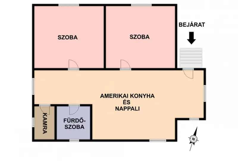 Felújított 2 szobás családi ház Kurdon