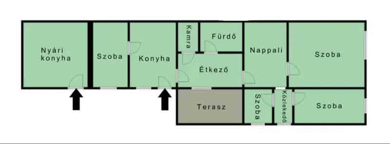 Erdobenye 108 nm-es 4 szobas csaladhaz elado