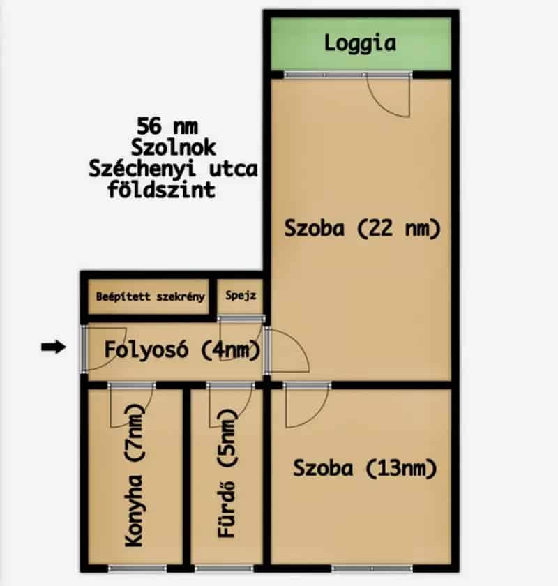 Szolnok Belváros 2 szobás bútorozott lakás kiadó