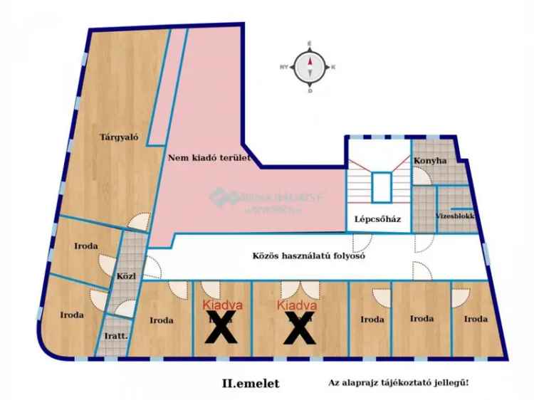 Iroda kiadó Zalaegerszeg belvárosában 324 nm-es terület