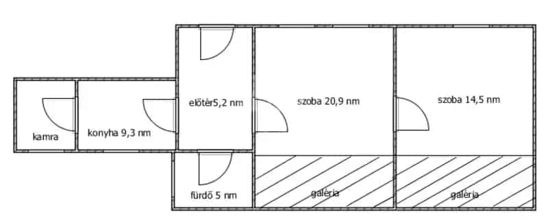 2 szobás 55 nm-es tégla lakás eladó Andrássy út közelében