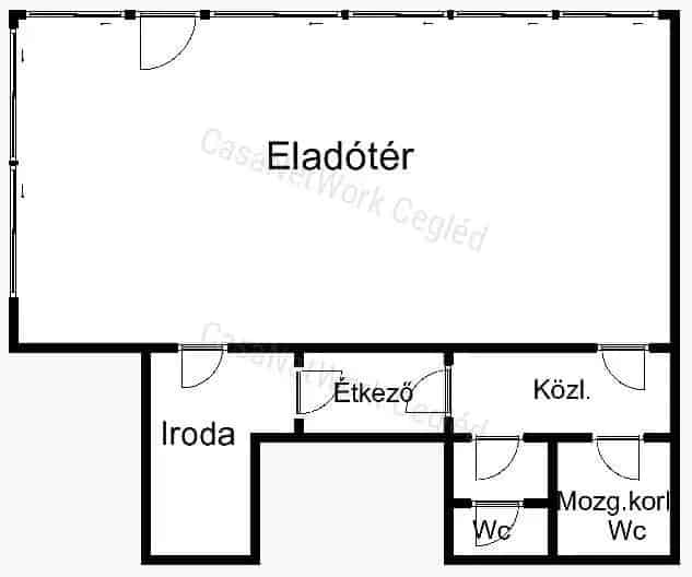 140 m2-es Belvárosi Üzlethelyiség Kiadó Szolnokon