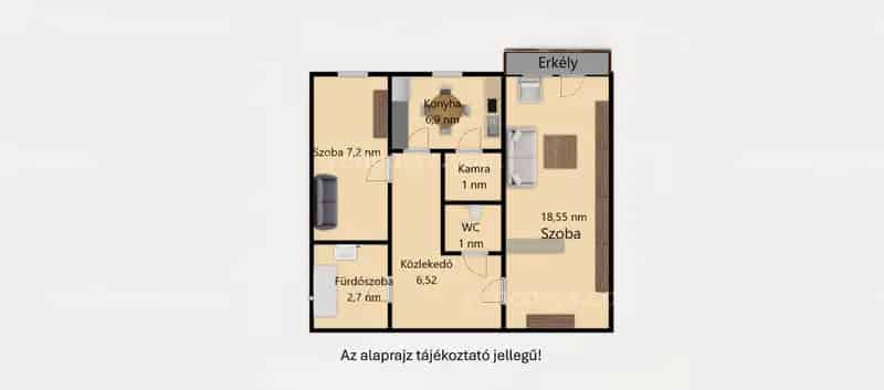 Békéscsaba Belváros 2 szobás Erkélyes Napfényes Lakás Eladó
