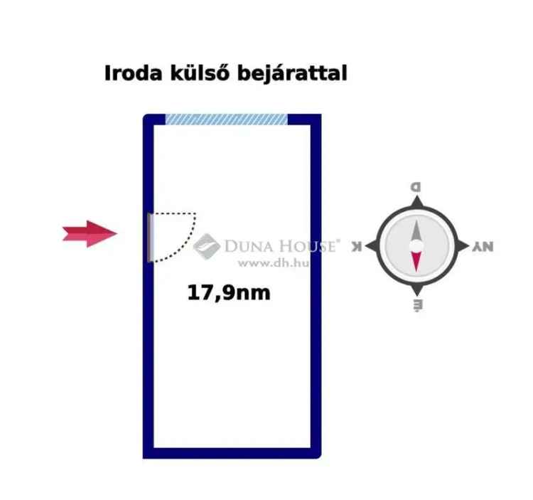 Iroda kiadó Zalaegerszegen 17,9 m²-es bútorozott változat