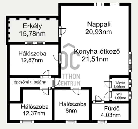 Tatai 3 szobás lakás eladó - Garázs és erkély