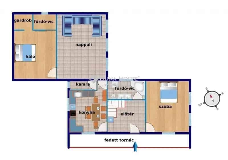 Vízparti Családi Ház Tasson - 190m2 - 5 Szoba - 3 Fürdőszoba