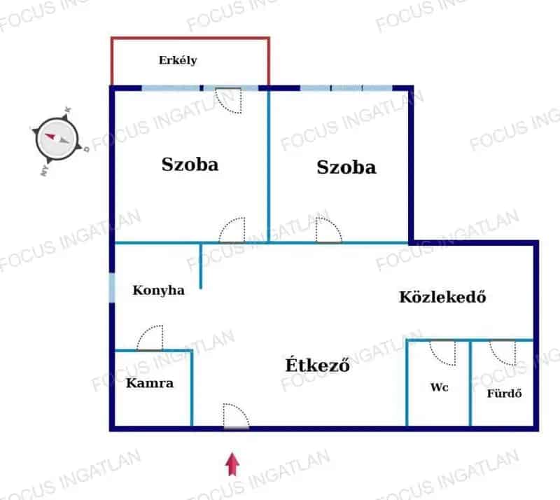 Kecskemét központ 2 szobás bútorozott lakás kiadó
