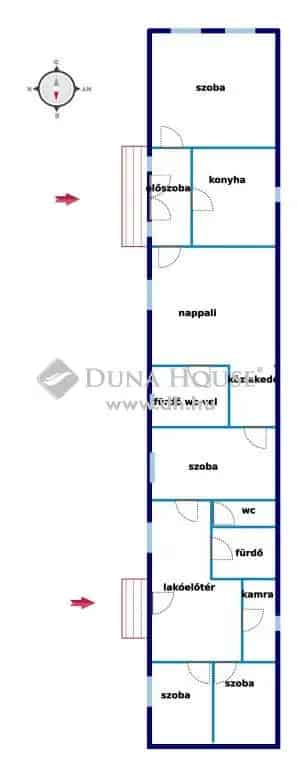 Nagycsaladi haz Mezoldanyban 4 szoba 2 furdoszoba 2442 m2 telek